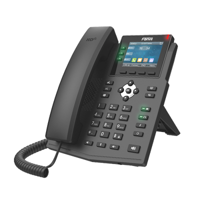 Fanvil X3U Enterprise IP Phone - 2.8' Colour Screen, 3 Lines, No DSS Buttons, Dual Gigabit NIC